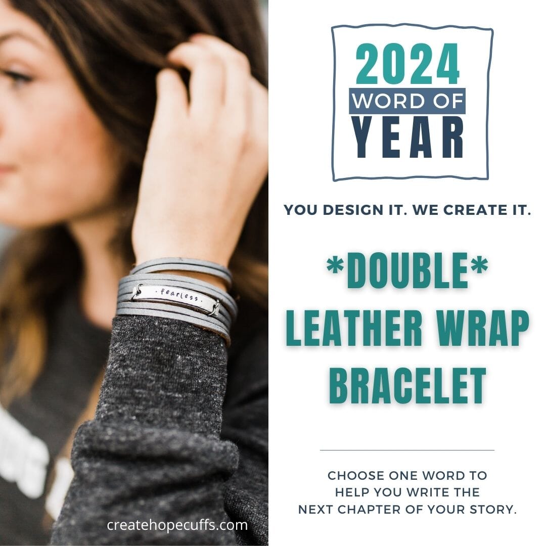 2024 word of the year double wrap leather bracelet personalized adjustable leather wrap create hope cuffs 542632